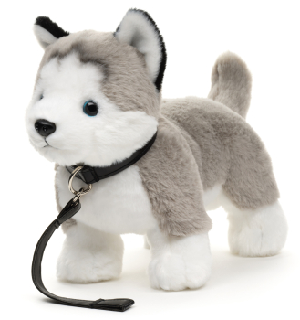 Plüsch Husky stehend m. Leine 30cm